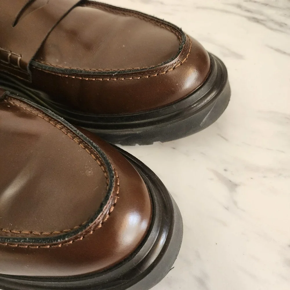Karl Lagerfeld Brown Loafers Men's Size 10.5 Chunky S2‎